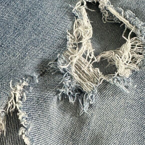 Oasis by eunina jeans Womens size 3 ripped denim Distressed Blue Casual Boho - Picture 11 of 12